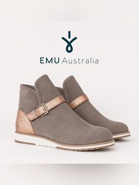 EMU Australia Taupe Suede Ankle Boots – Size 8